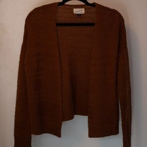 Brown orange knit cardigan